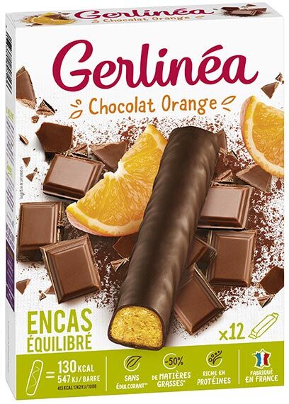 Gerlinéa Pause Gourmande Barre Chocolat Orange 12 unités