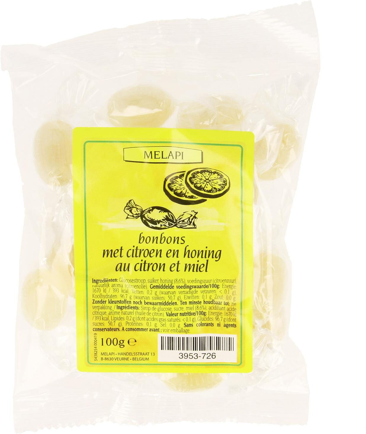 Melapi Bonbons Citron Miel 100 g