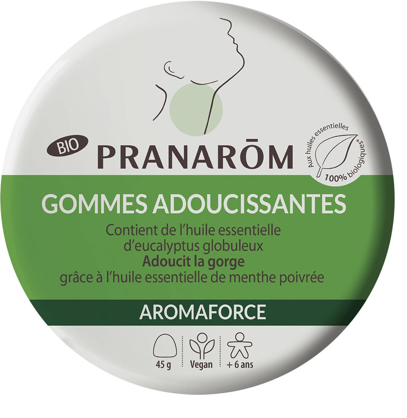 Pranarom Aromaforce Bio Gommes Adoucissantes Eucalyptus 45 g