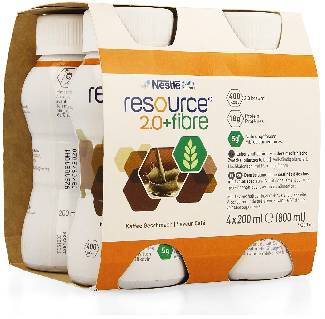 Nestle Resource 2.0 Fibre Café 4 x 200 ml