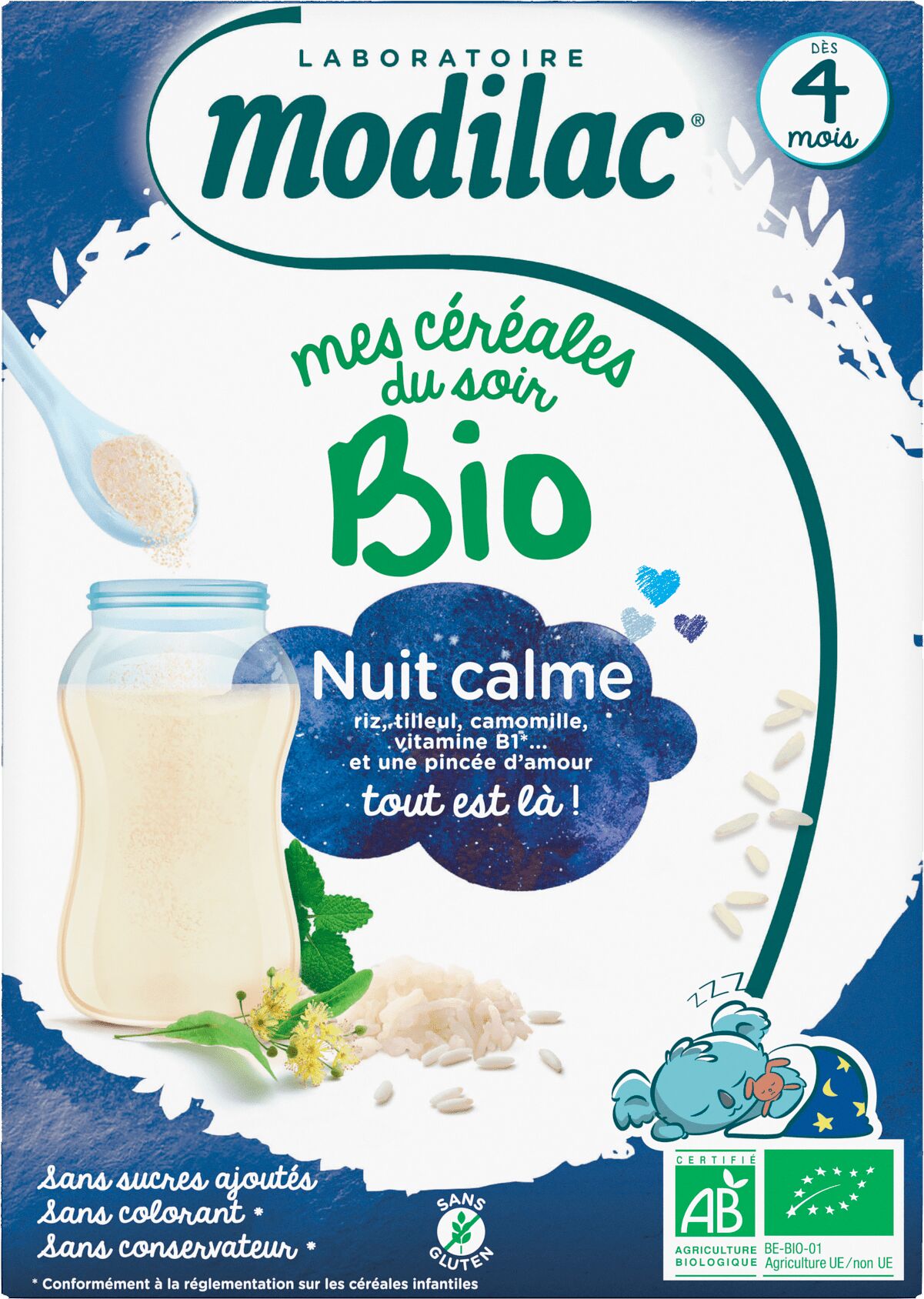 Modilac Mes Céréales Bio Nuit Calme - Dès 4 mois, 250g