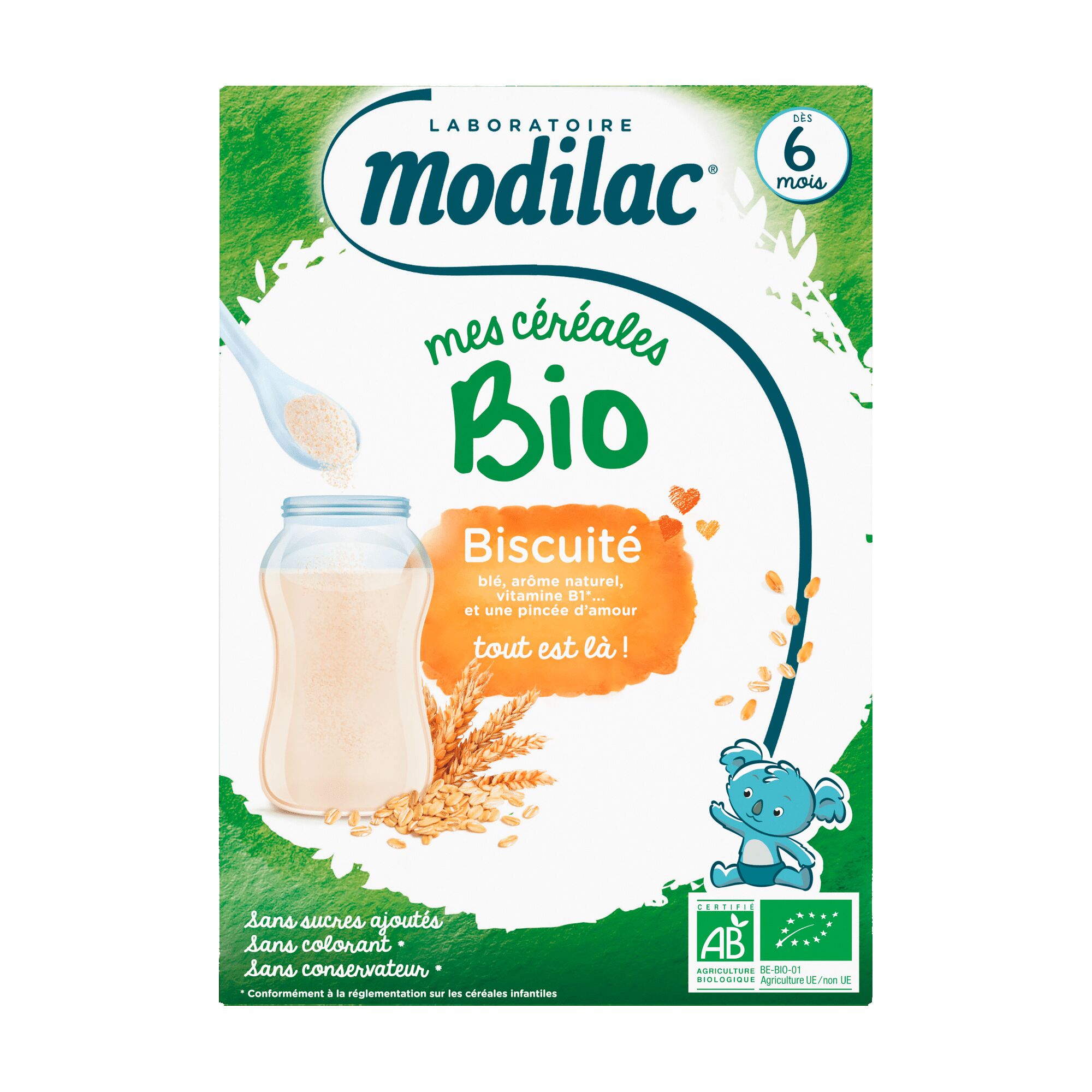 Modilac Mes Céréales Bio Biscuit - Dès 6 mois, 250g