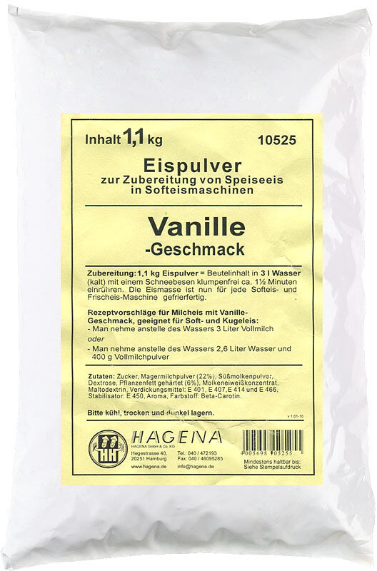 Softeispulver Vanille-Geschmack, 1,1 kg