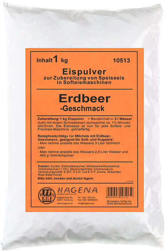 Softeispulver Erdbeer-Geschmack, 1 kg