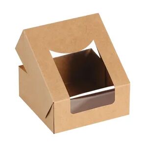 125x Bio Food Box Snackbox mit Deckel und Sichtfenster aus PLA 12 x 12 x 5cm