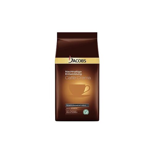 JACOBS Nachhaltige Entwicklung – Caffè Crema Kaffeebohnen Arabicabohnen kräftig 1,0 kg