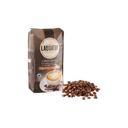 LAUDATIO Caffè Crema Kaffeebohnen Arabicabohnen kräftig 1,0 kg