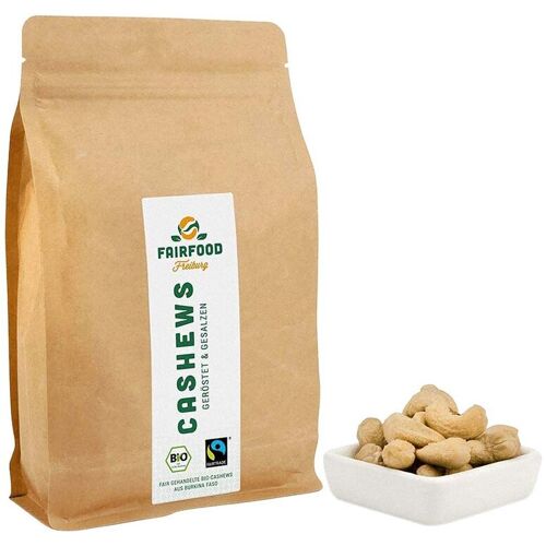 FAIRFOOD Bio-Cashewkerne ‚geröstet und gesalzen‘, 500 g