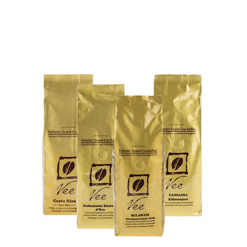 Vee Kaffee Probierpaket Spitzenkaffee Länderröstungen 4 x 250 g