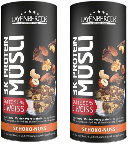 LAYENBERGER® Layenberger 3K Protein Müsli Schoko-Nuss 2x390 g Müsli