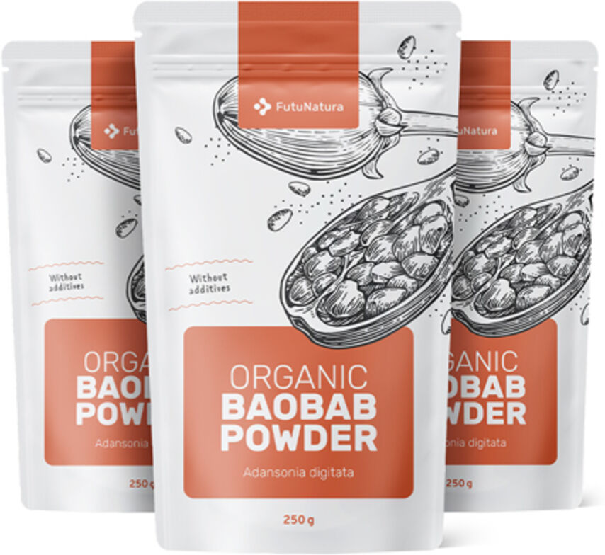 FutuNatura 3x BIO Baobab Pulver, zusammen 750 g