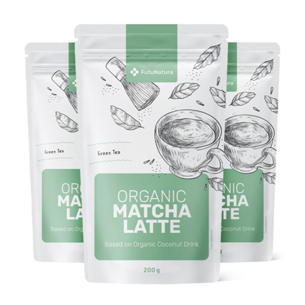 FutuNatura 3x BIO Matcha Latte - Getränk, zusammen 600 g