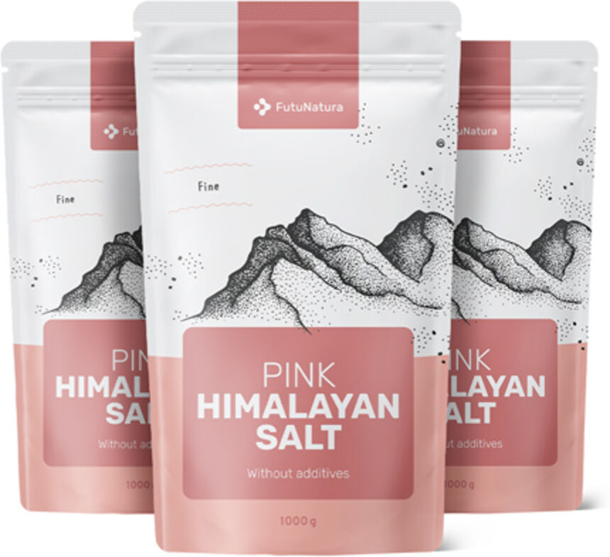 FutuNatura 3x Rosa Himalayasalz, fein gemahlen, zusammen 3000 g