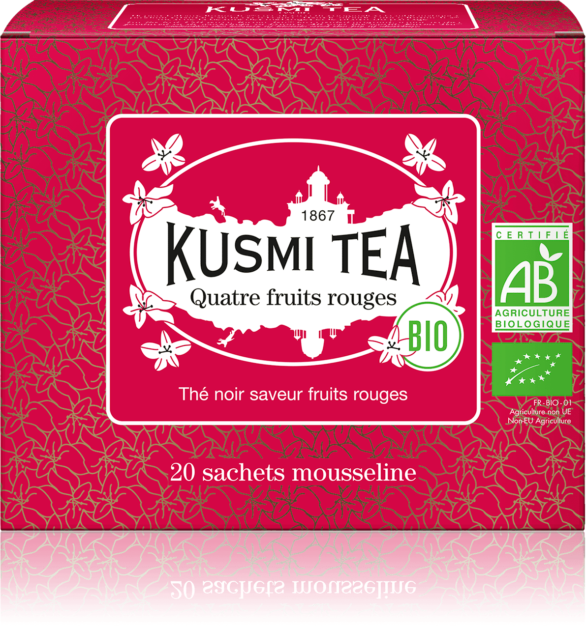 Vier Rote Früchte bio  Schwarzer tee Früchten  Teebeutel - Kusmi Tea