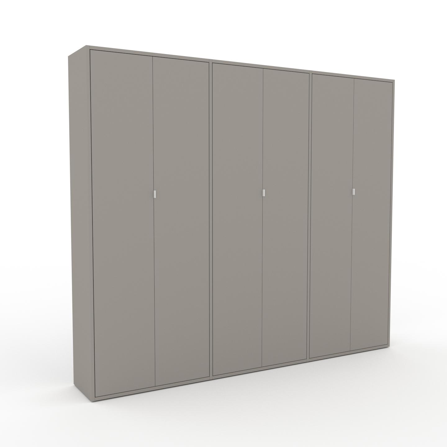 MYCS Bücherregal Sandgrau - Modernes Regal für Bücher: Türen in Sandgrau - 226 x 195 x 35 cm, Individuell konfigurierbar