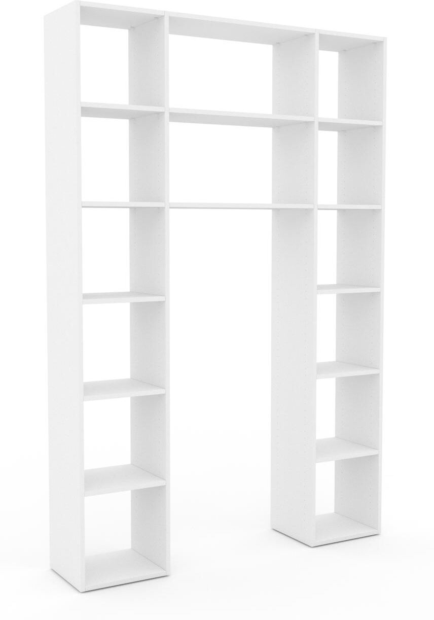 MYCS Bücherregal Weiß - Modernes Regal für Bücher: Hochwertige Qualität, einzigartiges Design - 154 x 233 x 35 cm, Individuell konfigurierbar