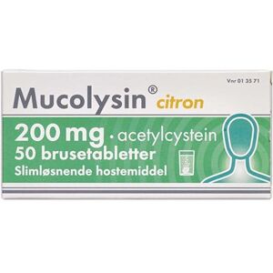 Mucolysin 200 mg 50 stk Brusetabletter sandoz