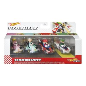 Hot Wheels Mario Kart: 4 Pack Vehicles (Peach, Rosalina, Mario, Luigi)