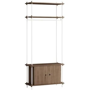 Moebe Shelving System S.200.1.G 200x85 cm - Smoked Oak/White