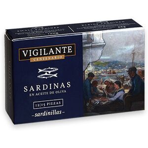 Conservas Valcárcel Sardinillas en aceite de oliva 12-15 piezas Vigilante Centenario 120 g