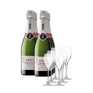 Pack Anna de Codorníu Brut Nature (x6) con 6 Copas