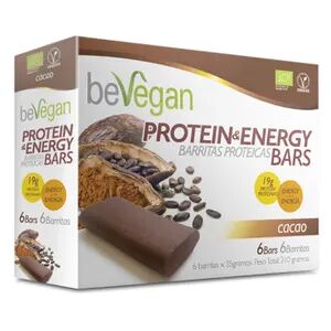 Bevegan BARRITAS PROTEICAS Y ENERGÉTICAS DE CACAO 6 unidades de 36g