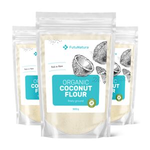 FutuNatura 3x BIO Harina de coco, finamente molida, en total 1500 g