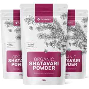 FutuNatura 3x Shatavari orgánico en polvo, en total 600 g