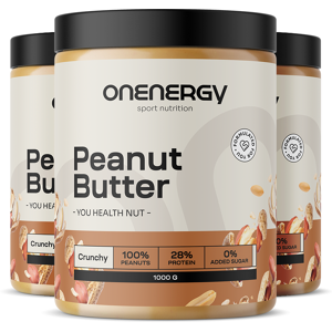 OnEnergy 3x Mantequilla de cacahuete - con trocitos, en total 3000 g