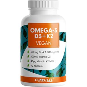 ProFuel Vegano OMEGA-3 + D3 + K2, 90 cápsulas