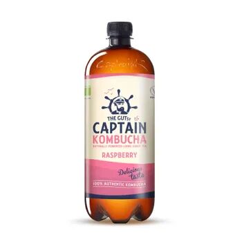 Captain Kombucha Té Kombucha Bio-Orgánico Raspberry 1000 ml Té de Frambuesa