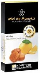 Comptoirs et Compagnies Pastillas de Miel Manuka IAA 10+ y Zumo de Limón 20g mostradores y empresas