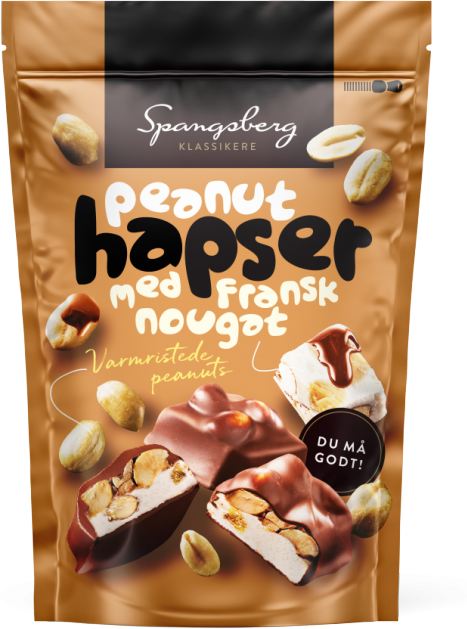 Spangsberg maap&auml;hkin&auml;karkit ja ranskalainen nougat 125 g Snack