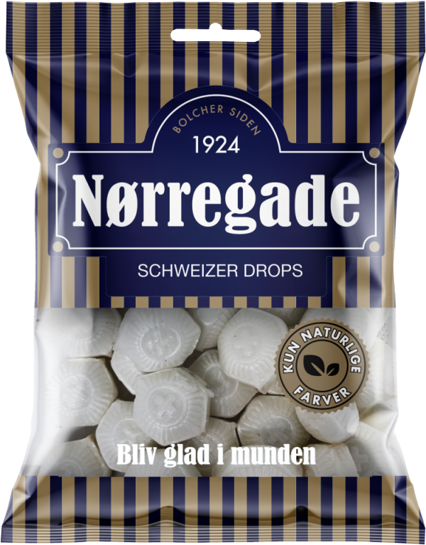 N&oslash;rregade Schweizer Drops 125 g Karkki