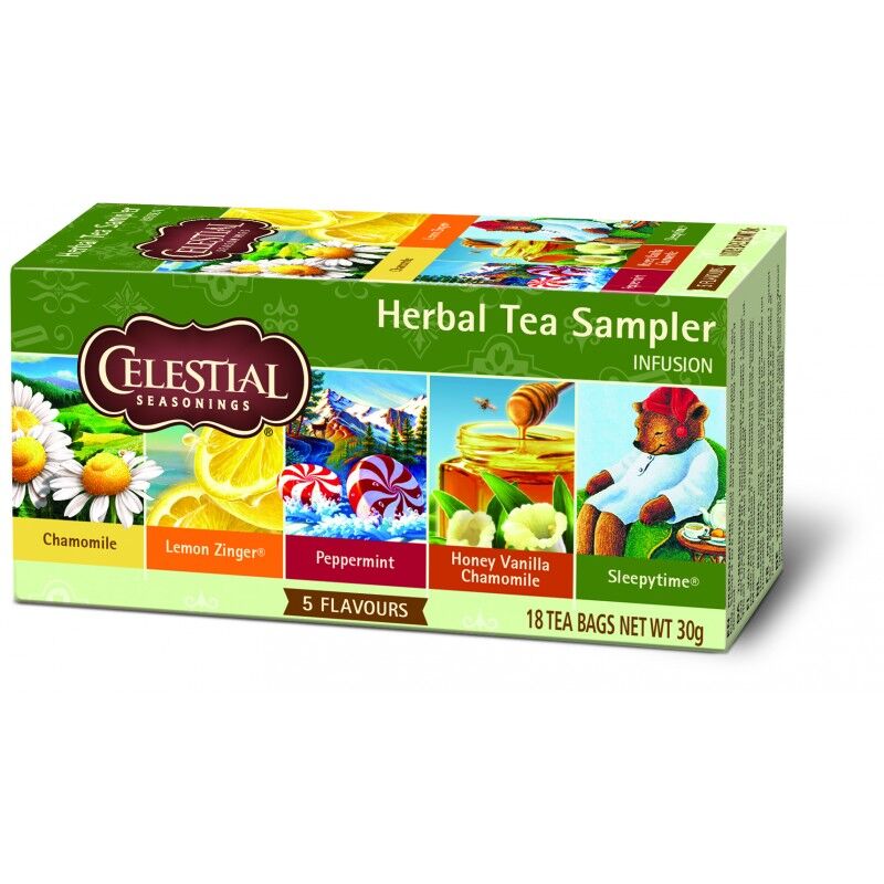 Celestial Herbal Tea Sampler 18 pussia Tee