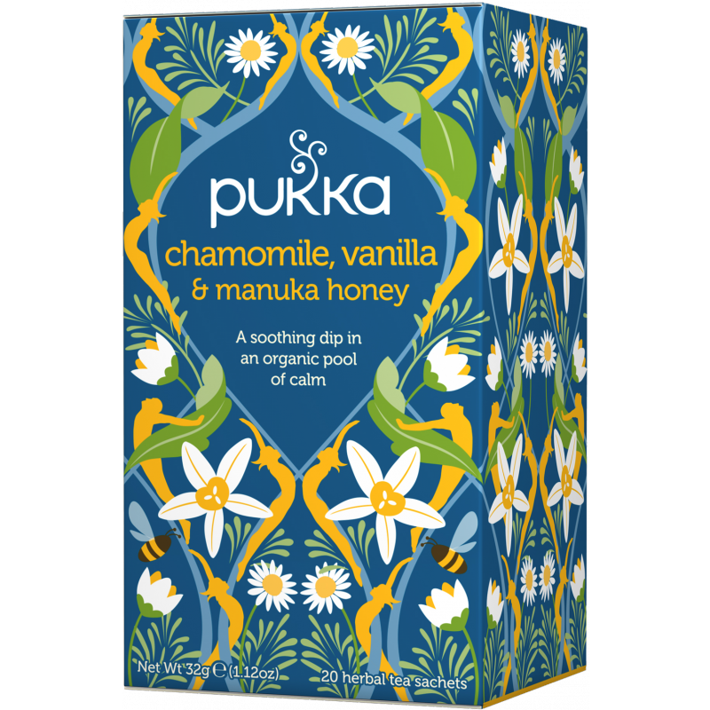 Pukka Chamomile, Vanilla &amp; Manuka Honey Tea Luomu 20 pussia Tee