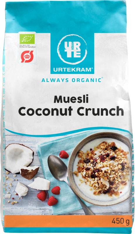 Urtekram Muesli Coconut Crunch Luomu 450 g Aamiainen