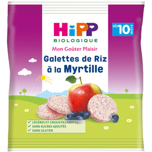 Hipp Bio Mon Goûter Plaisir Galettes de Riz à la Myrtille +10m 30g - Publicité