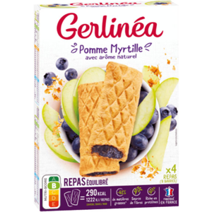 Gerlinéa Repas Equilibré Barre Pomme Myrtille 8 unités - Publicité