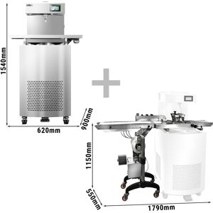 GGM GASTRO - Unité de tempérage du chocolat avec robinet de sortie - Chocotemper - incl. étagère avec zone de glaçage
