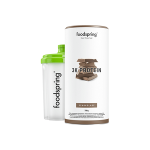 foodspring Protéine 3K   750 g   Chocolat   Protéines en Poudre   Avec des Protéines de Caséine et d'Oeuf