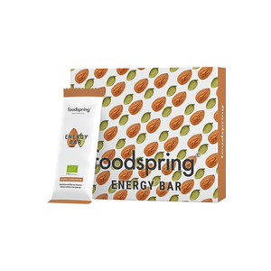 foodspring Barre energetique   Pack de 12   Amande-Graines de courge   Barre a la Cafeine   100% Bio