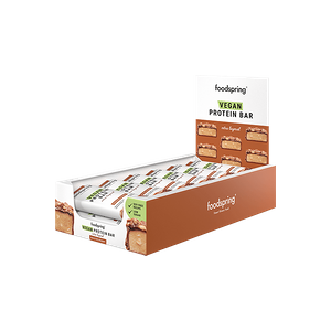 foodspring Barre Proteinee Vegane Extra Couches   12 x 45 g   Cacahuete Grillee