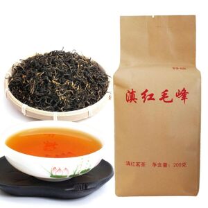 Thé biologique rouge noir Dian Hong, feuilles mobiles Maofeng, grand Congou, 200g
