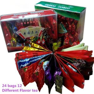 24 sachets de thé Oolong différent Tieguanyin Pu Erh, tisane aux fleurs, aliments santé