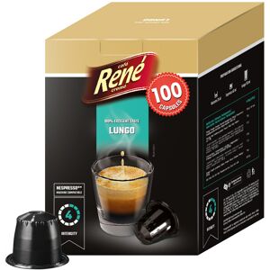 Nespresso Café René Big Pack Lungo pour Nespresso. 100 Capsules