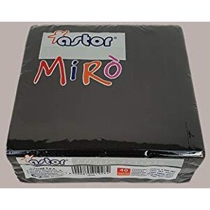 Lucgel Srl Lot de 80 serviettes Mirò Noir ASTOR 38 x 38 Papier coloré décoré Black Napkins - Publicité