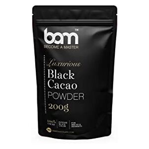 BAM Poudre de cacao noir luxueux, 100 % cacao, 200 grammes, couleur noire intense, pain et desserts - Publicité