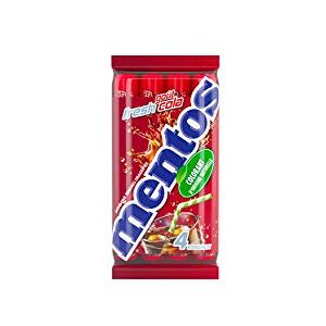 MENTOS Pack de 4 Rouleaux Fresh Cola Bonbons  au Cola, Tendres et Croquants Goût Intense et Gourmand - Publicité