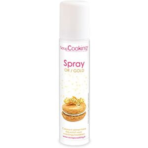 SCRAP COOKING ScrapCooking Spray Colorant de Surface Or 75 ml Spray Alimentaire Doré pour faire Briller vos Pâtisseries, Biscuits, Macarons, Pâtes à Sucre, Cupcakes, Gâteaux, Entremets, Bûches 4298 - Publicité